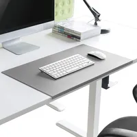 Schreibunterlage für Desktops und Laptops, Schreibtischunterlage (60 x 50 cm), Leder, Grau