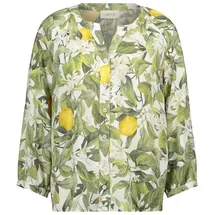 Cartoon Bluse Grün/Weiß 44
