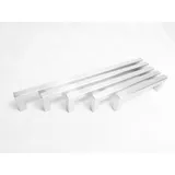 Möbelgriff Küche Schrankgriff Edelstahl Stangengriff eckig - GE10 | Türgriff Schranktür | Edelstahl matt gebürstet | Bohrabstand 736 mm | Profil 10 x 10 mm | 1 Stück - Schubladengriff mit Schrauben