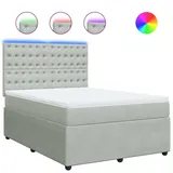 vidaXL Boxspringbett 140 x 200 cm Hellgrau