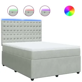 vidaXL Boxspringbett 140 x 200 cm Hellgrau