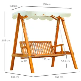 Outsunny Hollywoodschaukel Beige 2-Sitzer