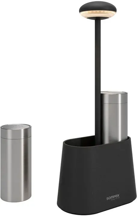 Sompex Akku-Tischleuchte Heureca Aluminium Schwarz