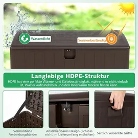 Costway Gartenbox 127,5 x 61,5 x 64 cm 1-tlg. Braun
