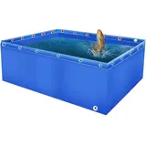 Generisch Robustes Aquariumbecken aus PVC-Canvas für die Koi-Zucht, multifunktionaler oberirdischer Teich mit Ablassventil für Gartenbewässerung und Wasserspeicherung, ideal für die Fischhaltung