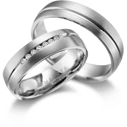 Partnerring MARRYA "Edelstahl Ringe Trauringe Eheringe Partnerringe" Gr. 52, silber (damen ring, silber), Fingerringe, Damen, 52, Edelstahl