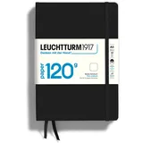 Leuchtturm1917 Notizbuch 120 g/m2 Paper Edition, Hardcover, (A5), Schwarz, blanko