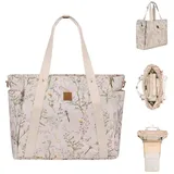KIKKABOO Wickeltasche Florence Wickelunterlage, Reißverschluss, Flaschentaschen beige