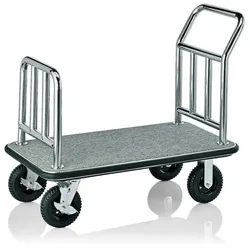 gastlando Gepäckwagen Edelstahl , graue Bodenauslage