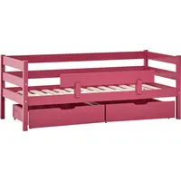 Hoppekids Einzelbett »ECO Comfort Kinderbett, Kiefer Massivholz, Jugendbett inkl. Rollrost«, 70x160 cm, wahlweise in verschieden Farben/ Matratze/ Absturzsicherung, rosa