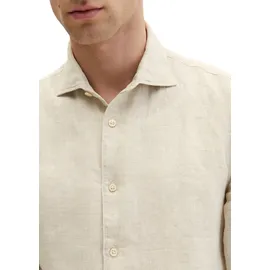 Marc O'Polo Langarmhemd "aus feinem Leinen-Chambray", Herren, Gr. 3XL, Normalgrößen, beige (medium beige), Obermaterial: 100% Leinen, unifarben, figurbetont normal, Doppelmanschette, Hemden
