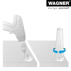 Wagner Möbelbein Wood V2 Ø 3 cm x 15 cm x 4 cm Kiefer Weiß FSC®