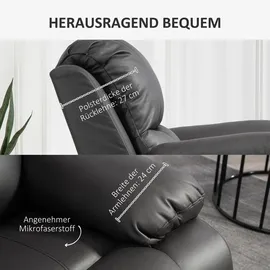 Homcom Relaxsessel Fernsehsessel Mikroraserstoff 93 x 98 x 100 cm Schwarz mit Liegefunktion