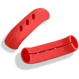 Silikon-Griffhalter, Gusseisen, hitzebeständig, rutschfeste Topfgriff-Hülse, Hot Handle Holder Wok für Bratpfannen, Grillplatten, Rot, 2 Stück
