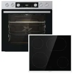 GORENJE Einbauherdset Steel EX - MultiAir, 4 Kochzonen