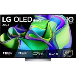 LG OLED55C37LA OLED-Fernseher (139 cm/55 Zoll, 4K Ultra HD, Smart-TV, OLED evo, bis zu 120 Hz, α9 Gen6 4K AI-Prozessor, Twin Triple Tuner) schwarz