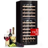 Klarstein Weinkühlschrank Barossa, für 73 Standardflaschen á 0,75l,Wein Flaschenkühlschrank Weintemperierschrank Weinschrank Kühlschrank schwarz 50 cm x 128 cm x 58 cm