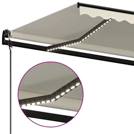 vidaXL Automatische Markise 600 x 350 cm creme