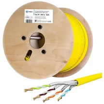 HB-Digital CAT 7a Installationskabel Verlegekabel S/FTP AWG23 LSZH Netzwerkkabel, Netzwerkstecker, (25000 cm), Premium Qualität mit Ø 7,7mm. LSZH Halogenfreies Außenmantel gelb