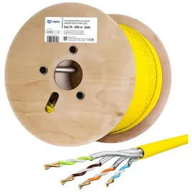 HB-Digital CAT 7a Installationskabel Verlegekabel S/FTP AWG23 LSZH Netzwerkkabel, Netzwerkstecker, (25000 cm), Premium Qualität mit Ø 7,7mm. LSZH Halogenfreies Außenmantel gelb