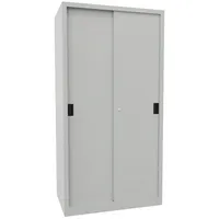 Pavoy Schiebetürenschrank Stahl 1950 x 1000 x 600 mm lichtgrau 4 Fachböden