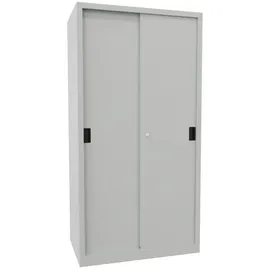 Pavoy Schiebetürenschrank Stahl 1950 x 1000 x 600 mm lichtgrau 4 Fachböden