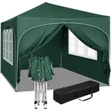 Woltu Pavillon, Faltpavillon 3x3 m, mit 4 Seitenwänden, Partyzelt wasserabweisend UV-Schutz 50+, höhenverstellbarer Gartenpavillon, mit