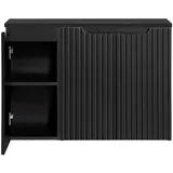 [en.casa] Waschbeckenunterschrank Skelbolu mit 3 Türen 90 x 60 x 40 cm Schwarz