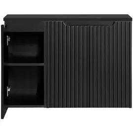 [en.casa] Waschbeckenunterschrank Skelbolu mit 3 Türen 90 x 60 x 40 cm Schwarz