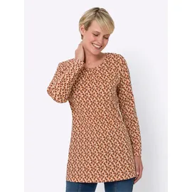 Classic Basics Sieh an! Longshirt in apricot-rostrot-bedruckt | Gr.: 52