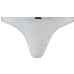 Bruno Banani Herren Strings - Check Line 2.0, Unterwäsche, Tanga, Polyamid, Logo, Karo, einfarbig Weiß 2XL 2er Pack