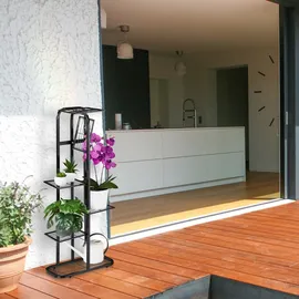 Relaxdays Blumentreppe 107 x 44 x 24 cm Schwarz