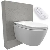 Bernstein 540 PRO in Weiß, Spülrandloses Hänge-WC mit Bidet Funktion Sitzheizung und Sterilisator – Komplettanlage mit Fernbedienung Toilettenbrille mit Absenkautomatik