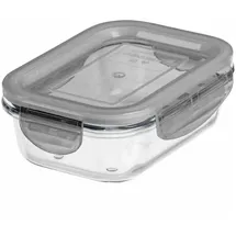 GASTROMAX Glas-Frischhaltedose rechteckig grau 0,25 l