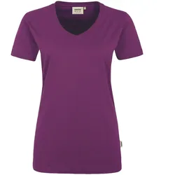 Damen V-Shirt "PERFORMANCE" 181 - M - aubergine