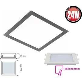 Aigostar 24W Eckige LED Einbauleuchte slim Panele in schwarz|300 x x 22mm (B. x L. x H.)|2000 Lumen|Warmweiß (3000 K)
