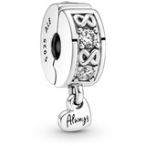 Pandora Charm Clip mit Anhänger Herz "Always" mit Zirkonia 791151C01
