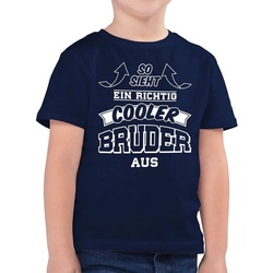 Shirtracer T-Shirt So sieht ein richtig cooler Bruder aus Pfeile Bruder blau 140 (9/11 Jahre)