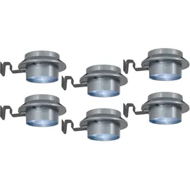 NÄVE Solarleuchte 6er Set Kunststoff 6 cm grau