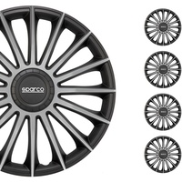 Sparco Satz Radzierblenden Treviso 14-Zoll Schwarz/Silber