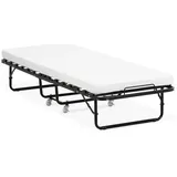 Uniprodo Klappbares Gästebett mit Matratze - 80 x 190 cm - 150 kg - klappbar - rollbar