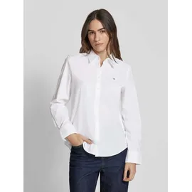 Tommy Hilfiger Regular Fit Hemdbluse mit Logo-Stitching, Weiss, 42