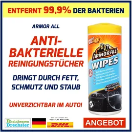 ARMORALL Armor All Antibakterielle Tücher-Box Innen 24 Tücher