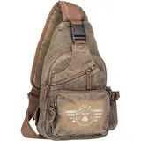 GREENBURRY Rucksack Vintage Aviator Khaki Grau