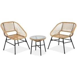 beautysofa Malika Set 3-tlg. Beige/Schwarz