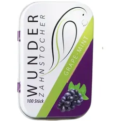 Wunder Zahnstocher mit Geschmack - Metalldose - Traube/Minze