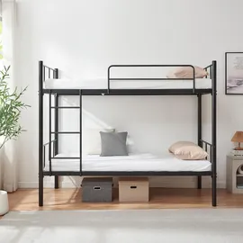 [en.casa] Etagenbett Berimma 90 x 200 cm Metall schwarz