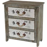 Mendler Kommode Almada Schubladenkommode Schrank Shabby-Look, Vintage, 80x72x33cm