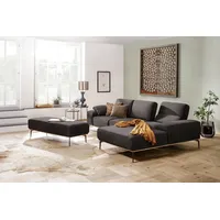 W.SCHILLIG Ecksofa run, Designsofa mit tollem Sitzkomfort, L-Form, mit Holzsockel, Füße in Bronze pulverbeschichtet, Breite 299 cm braun