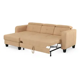 sit&more Ecksofa SIT & MORE "Belluci L-Form", braun (macciato), B:247cm H:85cm T:170cm, Sofas, Ecksofa, inklusive Federkern, wahlweise mit Bettfunktion und Bettkasten
